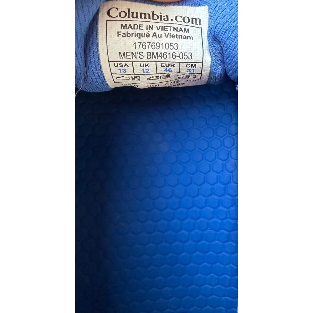 Columbia Bahama Vent PFG Mens Gray‎ and Blue Mesh Slip On Boat Loafer Shoes 13